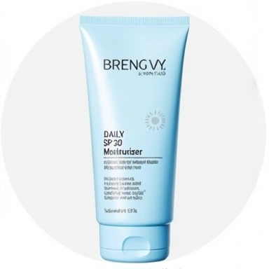 A broad-spectrum 'Daily SPF 30 Moisturizer' bottle, suggesting protection and daily use.