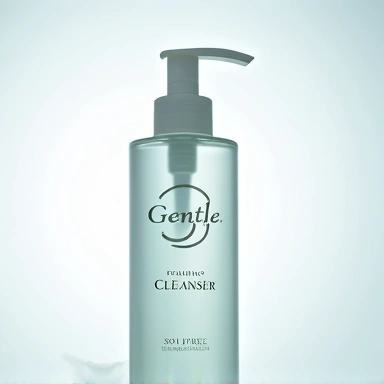A refreshing bottle of 'Gentle Foaming Cleanser', showing light, airy foam.